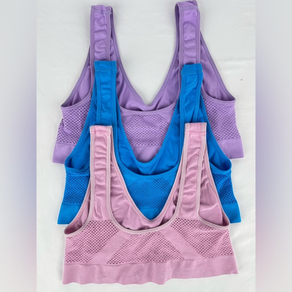 Set of 3 Temu Pull On Sports Bras Fits 42DDD-46D - Picture 5 of 8